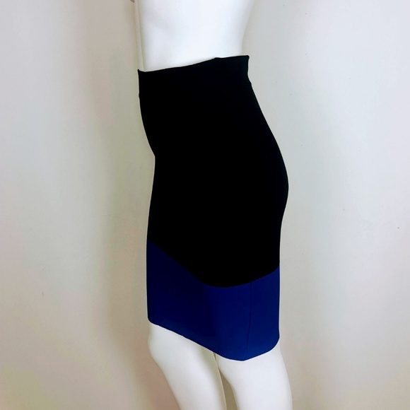 BCBGMaxAzria Joelle Colorblock Blue Bandage Skirt - Picture 8 of 8